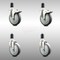 Service Caster 5 Inch 316SS Thermoplastic Rubber Swivel 1-1/2 Inch Stem Caster Lock Brake, 2PK SCC-SS316TTLEX20S514-TPRB-2-S-2-112 - alternate 1